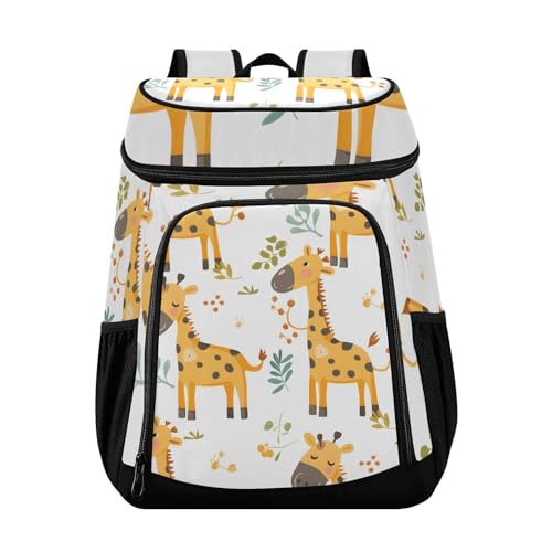 Giraffe Childish Forest Animal Cooler Backpack Cooler Insulated Leak Proof Lunch Backpack 36 Cans Waterproof Soft for Men Women Picnic Hiking Camping Beach