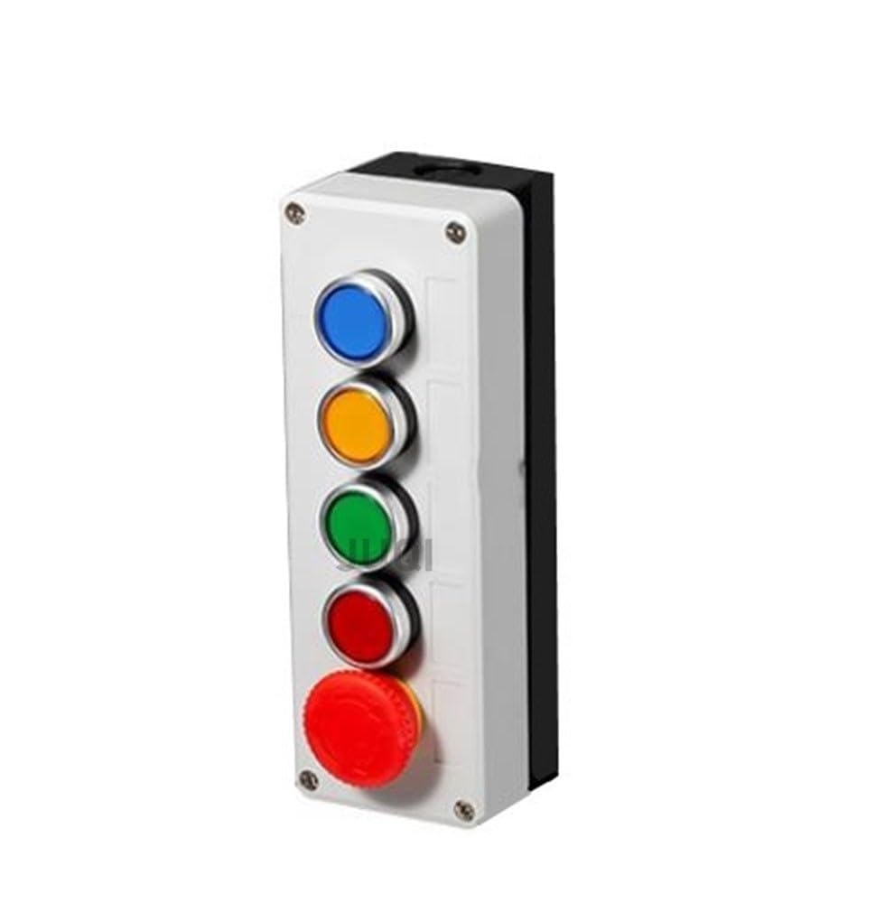 INFRI Button Switch Control Box Plastic Hand-held self Starting Button Waterproof Box Electrical Industrial Emergency Stop Switch(1 Hole Key)