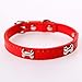 Produktbild DLXX New Bone Leather Durable Haustier Hundehalsband Haustierzubehör Zubehör Halsband Halsband für Hund Welpen Mops Halsbänder für kleine große Hunde, Rot, S.