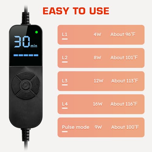 Image of Red Light Therapy Belt for Body Infrared Light Therapy Devices Near Infrared Wrap Pad Timer Remote Control for Back Waist Muscle