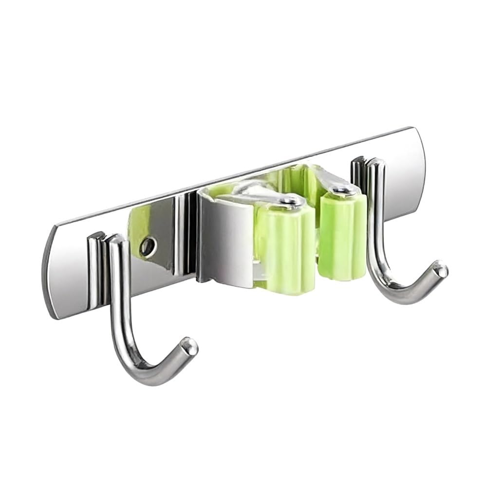 NVISRHDP SUS304 Stainless Steel Non-Drilling Mop Broom Holder