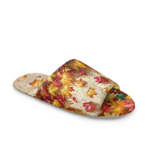 Forchrinse Thanksgiving House Slippers for Women Men Comfortable Flannel Open Toe Slippers Reusable Guest Spa Shoes