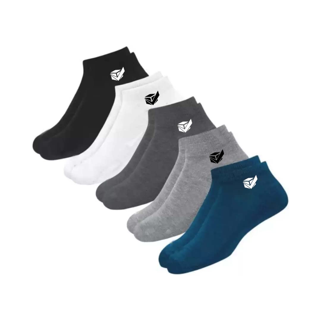 Unisex Cotton Multi-Color Ankle Length Socks Pack Of 5-image-26