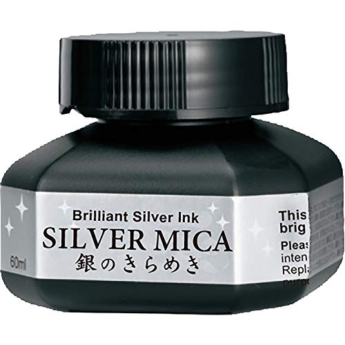 Kuretake Painting Ink, for dip Pen, Brush, Liquid, Paste, Artist, Non Toxic Paints, Illustration, Lettering, Drawing, Writing, Made in Japan (Silver)
