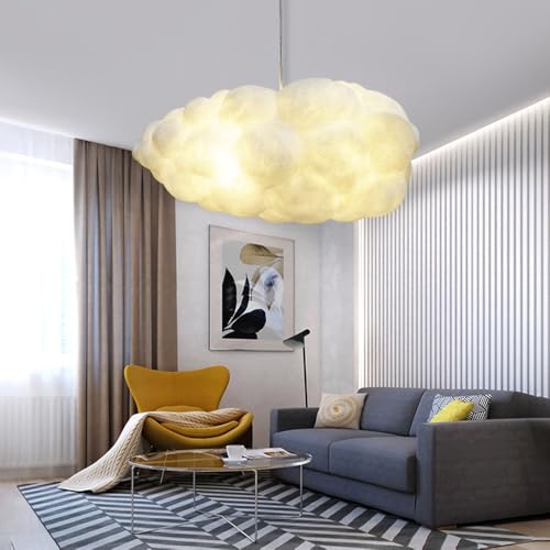 Lampe à suspension nuage blanc lustre en soie chambre salon café D 50CM