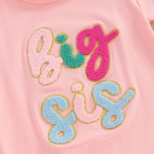 Twopumpkin Newborn Toddler Baby Girl Little Sister Outfit Bubble Romper Big Sister Shirt Matching Outfits Clothes4