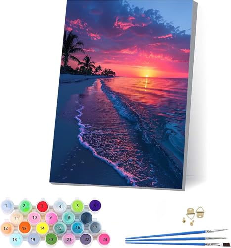 G v yCgoCio[ r[` DIY Paint by Numbers LbghG h G fW^G uVƃANG̋ l̂߂̃NGCeBuȎ z[ ItBX Mtg 100x135cm t[t