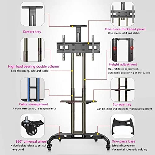 Soporte móvil para TV con ruedas y bandeja ajustable miniatura 4