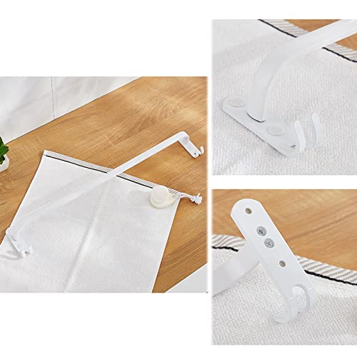 Toallero con gancho autoadhesivo de aluminio blanco para baño de 60 cm 4