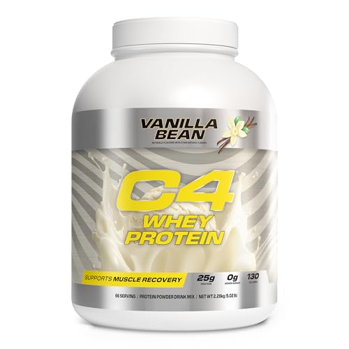 Image of Cellucor C4 Whey Protein Powder, Vanilla Bean - 25g Protein, 0g Added Sugar, 130 Calories Per Serving, Supports Muscle Recovery, 66 Servings, Premium Whey for Post-Workout
