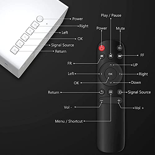 Image of BIGASUO UC 500 Projector, 400LM Portable Mini Home Theater LED Projector with Remote Controller, 3500 lm LED Corded, UC500 Support HDMI, AV, SD, USB Interfaces (BGP15)