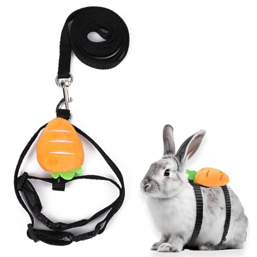 KEWUF harnais lapin nain, accessoires lapin, harnais pour lapin réglable et respirant, colliers et laisses pour petits animaux, pour lapin, chat, chaton(A)