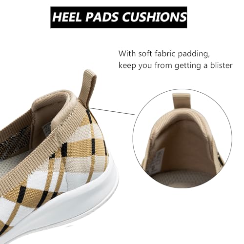 Image of LEDINEY Women's Flats Slip On Go Walk Shoes for Women Comfortable Walking Sneakers Knit Low Wedge Dressy Ballet Shoes Zapatos para Mujer