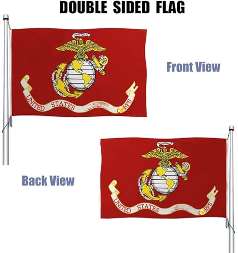 image for REIDFERR US Marine Corps Flag 3x5 Outdoor Double Sided - Heavy Duty Po