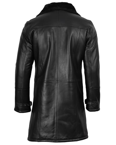 Blingsoul Disc Real Leather Men Black Shearling Coat | [1509983] Turlock Black, M4