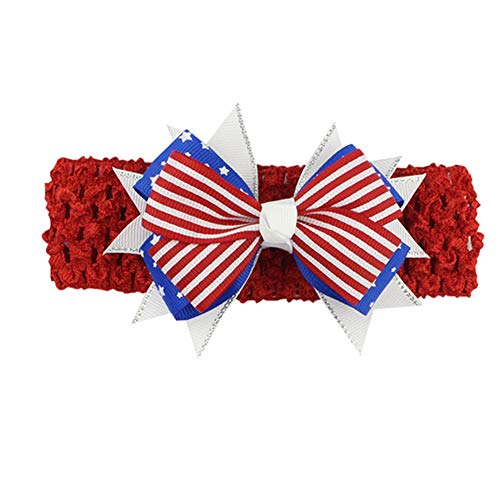 Mascare 4Th Of July Ribbon Hair Bows Headband American Flag Day Baby Bow Clips Red&Blue &White Headwear 3Pcs #TOP2