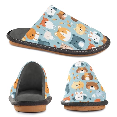 Animal Lion Fuzzy Slippers Soft Home Bedroom Slippers for Women Men House Shoes4