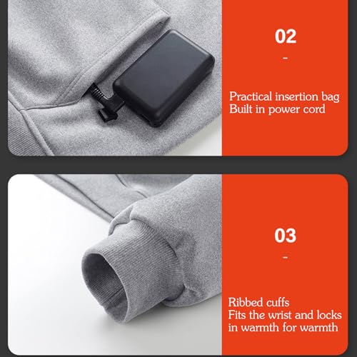 Sweat à capuche chauffant unisexe alimenté par USB thermique - 6