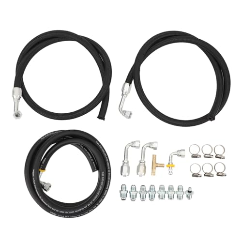 HAHK R Kit de conexión de manguera de dirección con accesorios, kit de conexión universal de manguera de dirección asistida, rendimiento mejorado para refuerzo de freno hidráulico