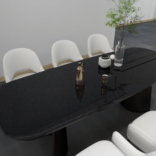 Papel pintado brillante negro para encimeras y armarios con efecto espejo autoadhesivo 8