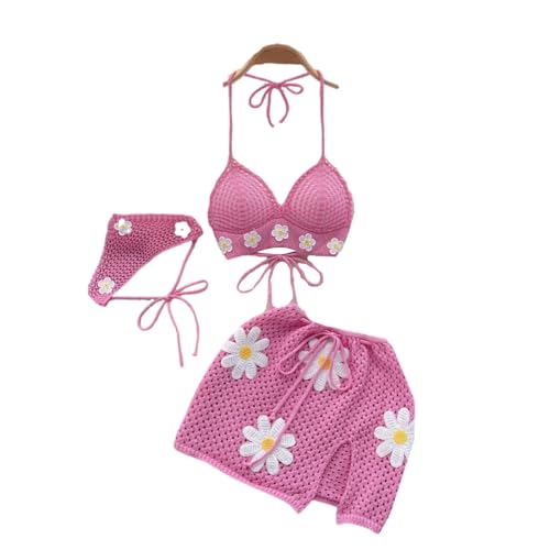 Ensemble 3 pièces femme haut dos nu et jupe en textile fluide pour style plage raffiné