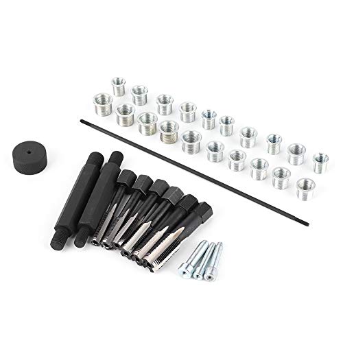 Garage Tools,Glow Plug Removal Kit,Glow Plug,33Pcs Glow Plug Thread Repair Kit Tap Insert Driver Guide Pin Thread Insert Tool Set #TOP12