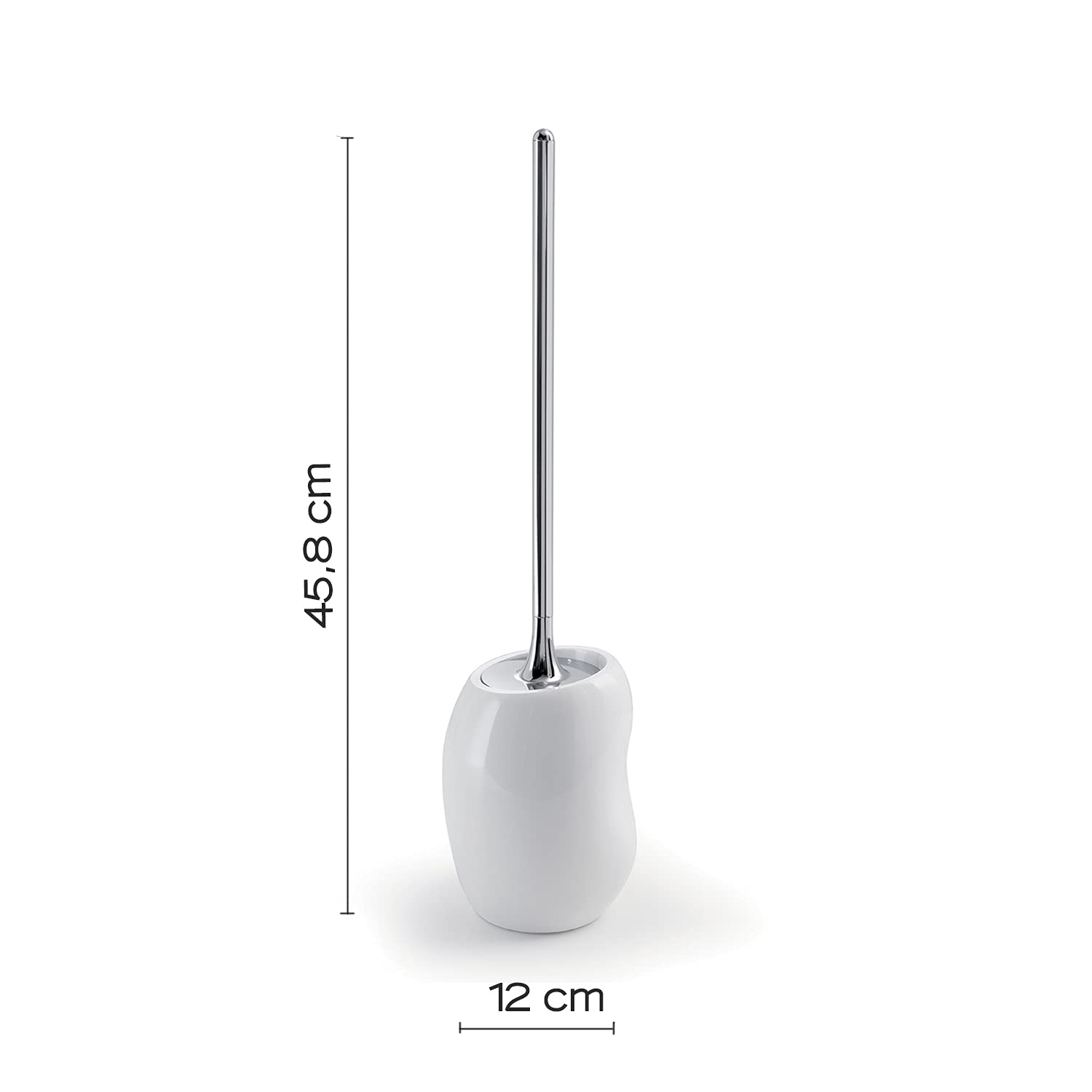Gedy G-Iside Blanco, Medidas y Peso escobillero: 45,8 x 12 x 11,6 cm y 1,295 kg, Fabricado en Resina y Arena, escobilla para Inodoro diseño R&S, 2 años de garantía, única