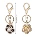 yueton 1 Set Imitation Pearl Black Rose Keychain Pink Flower Tassel Rinestone Keychain Set for Women Bag Pendant Key Ring Charms