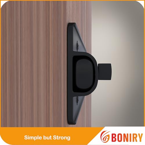 Image of Boniry Premium Heavy Duty Door Latch | Door Stopper Lock | Main Door High Security and Home and Office Doors for Wooden and PVC Door Latch (1, Black)