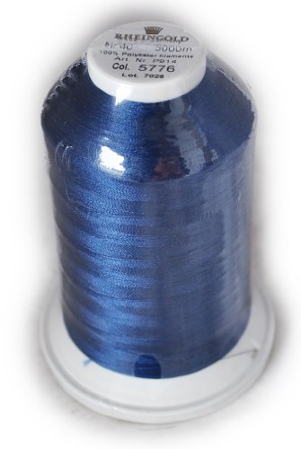 Hilo de poliéster Rheingold No. 40 Salem Blue, cono comercial para bordado, 5500 yardas miniatura 1