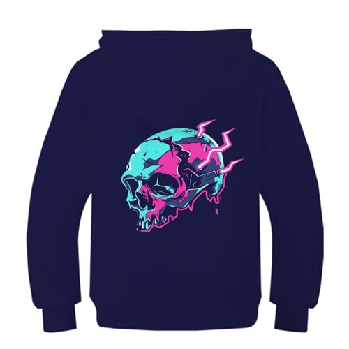 Pull crâne capuche garçons filles chaud pour ado de 12 à 14 ans - 2