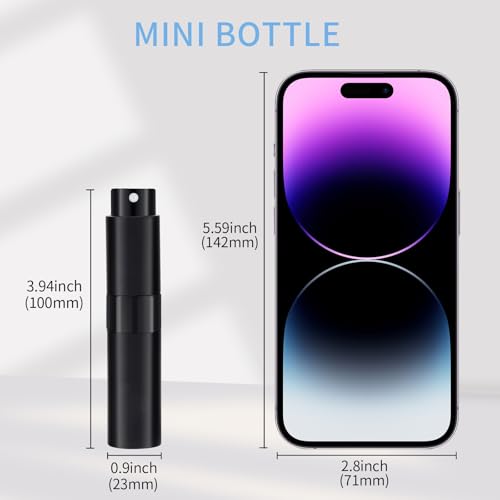 Image of 3Pcs 8ml Cologne Travel Bottle, Perfume Atomizer, Refillable Perfume Sprayer, Twist Up Perfume Bottle, Mini Perfume Dispenser（Black）