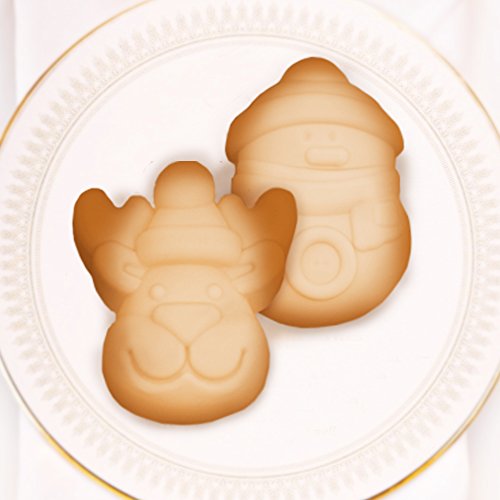 Senhai 3 Pack Christmas Silicone Molds, Soap Chocolate Trays Cake Baking Pans, With Shape Of Snowman Reindeer Sleigh, 6 Cavities - Purple, Blue, Green #TOP7