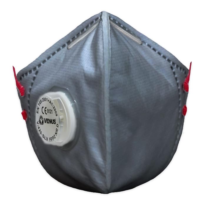 VENUS V-420 SLV FFP2 respirator with Stay Cool exhalation valve for easy breathing, unisex anti-pollution face mask protection with head loop and Comfortable Fit (Pack of 15). (B0CQ4F5NYR) Amazon Price History, Amazon Price Tracker