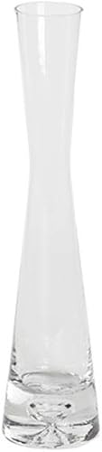 YyuX-qff - Jarrón hidropónico para el hogar, mesa de comedor, jarrón nórdico, tamaño pequeño, delgado, cristal transparente, base gruesa Jarrones