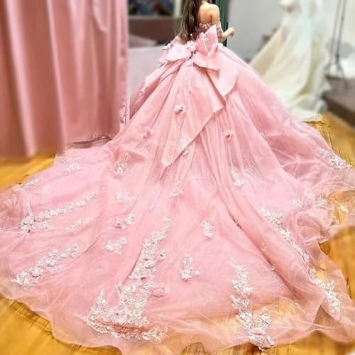 Off The Shoulder Quinceanera Prom Dresses Tulle Lace Appliques Princess Sweet 16 Ball Gowns Vestidos De 15 Anos4