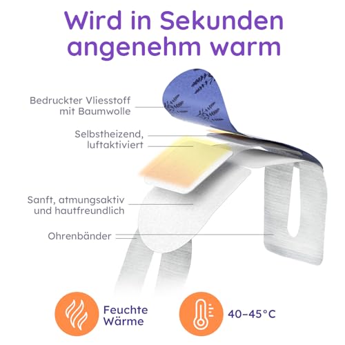 16 Stück Selbstwärmende Lavendel Augenmaske Wärmend, Steam Eye Mask gegen Trockenheit, Schwellungen & Augenbelastung – Einweg Wärmekompresse für Schlaf & Reisen, Wärmemaske Augenpads