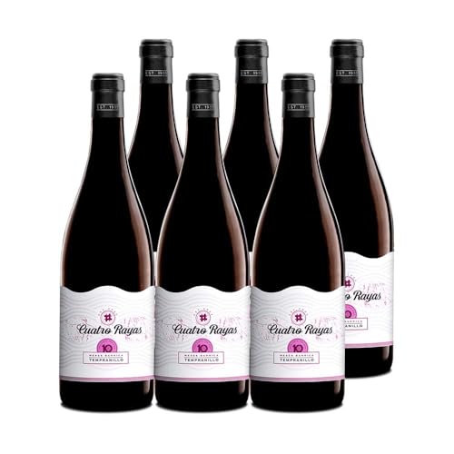 CUATRO RAYAS 10 meses barrica - Vino Tinto Tempranillo (6 Botellas x 750ml)