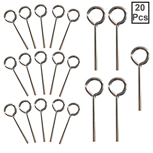 PINCHUANG 20 Packs 1/8" Hex Dogging Key with Full Loop- Solid Metal Allen