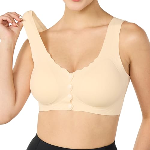 Wireless Support Bras for Women Front Closure Lift No Underwire Comfortable Seamless