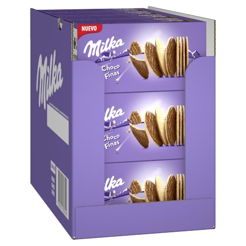 Milka Choco Finas Galletas con Chocolate Leche, Pack 12 x 126g