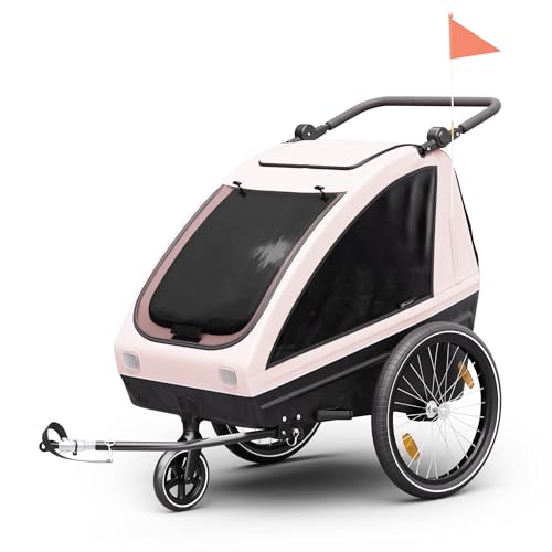 Klarfit GoKiddo Fahrradanhänger 2 Kinder - 2-in-1 Kinderanhänger & Buggy...