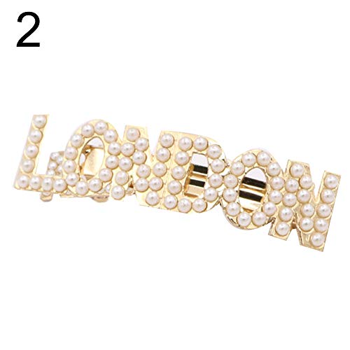 GSYClbf Famous Cities Letters - Horquilla para el pelo (perlas sintéticas), diseño retro