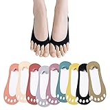 Womens Peep Toe Socks 9 Pairs No Show Ice silk Open Toe Socks Breathable Invisible Socks Non Slip fo