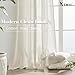 XTMYI 102 Inch Curtains 2 Panels Set Custom Length Back Tab Linen Window Sheer Privacy Thick Decorative Curtain Drapes for Living Room Bedroom,50x102 in Long,Cream(Ivory/Off White)
