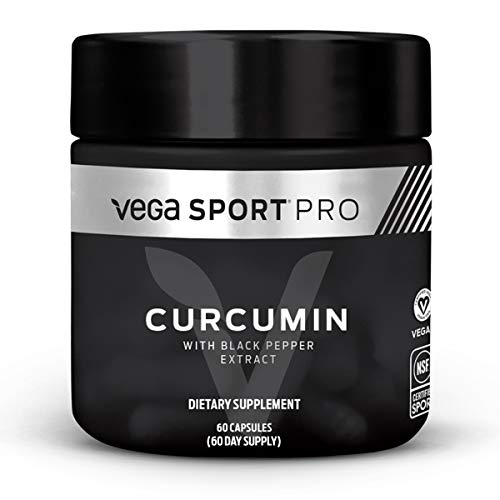 Vega Sport Pro Supplements, Curcumin (60 Capsules) - NSF Certified, Certified Vegan, Gluten Free Pills