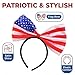jlzlylkl 2 Pcs 4th Of July Headband Fashion American Flag Bow Headband Big Grosgrain American Flag Hair Accessory Shiny Design for World Cup Party Supplies