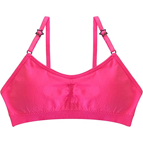 Popular Girls Training Bra Pack – Crop Cami Training Bras for Girls. Seamless Bra Removable Padding Blk Grey Pnk Aqua M2