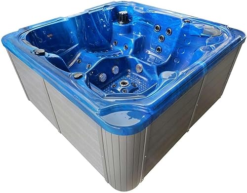 SANOTECHNIK Outdoorpool Oasis?Maxi Blue – Whirlpool für bis zu?6?Personen 210×210×95?cm, 52 Massagedüsen, LED?Spa, Bluetooth, Heizung & Ozon?Filter – Art.Nr.?SPA13 – Bild 6