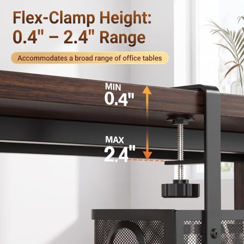 Image of Cable Management Tray for Desk with Mobile Stand | Under Desk Cable Organizer and Cable Manager for Table | Home & Office Cable Management Solution (Black)